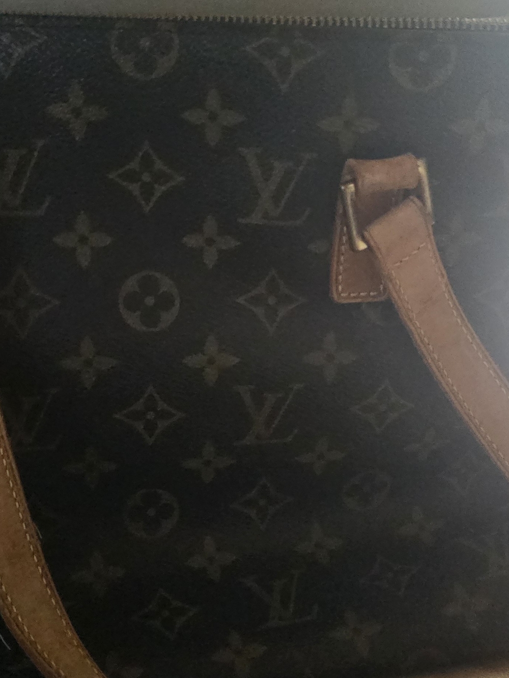 Louis Vuitton Monogram Duffel Bag in Dark Brown with Tan Trim